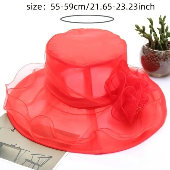 KENTUCKY DERBY HAT in Lipstick Red - Picture 2 of 2